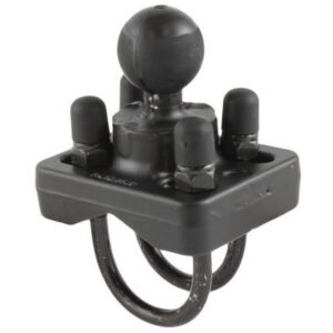 Ram Mount Double U-Bolt Base W/1" Ball F/Rails From 0.75" To 1.25" Diameter