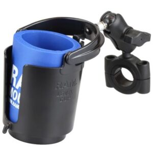 Ram Mount Torque 1-1/8" - 1-1/2" Diameter Handlebar/Rail Base W/B Size 1" Ball, Short Arm & Level Cup