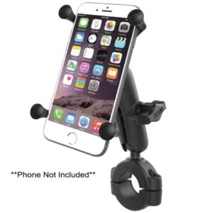 Ram Mount Ram Torque 1 1/8" - 1 1/2" Diameter Handlebar/Rail Base With 1" Ball, Medium Arm And X-Grip For Larger Phones