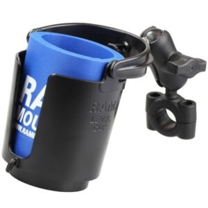 Ram Mount Ram Torque 3/4" - 1" Diameter Handlebar/Rail Base With 1" Ball, Short Arm And Level Cup