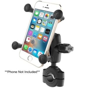 Ram Mount Ram Torque 3/4" - 1" Diameter Handlebar/Rail Base With 1" Ball, Short Arm And X-Grip For Phones