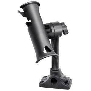 Ram Mount Ram Tube Jr. Fishing Rod Holder, Standard 6" Length Post Spline & Combo Bulkhead/Flat Surface Base W/Plunger