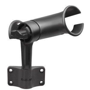 Ram Mount Ram Tube Jr. Fishing Rod Holder W/Short 4" Length Post Spline & Bulkhead Mounting Base