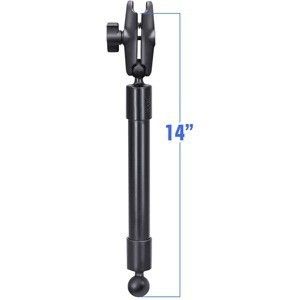 Ram Mount 14" Long Extension Pole W/2 1" Ball Ends And Double Socket Arm