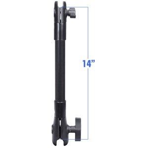 Ram Mount 14" Long Extension Pole W/1" And 1.5" Single Open Socket