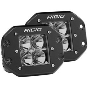 Rigid Industries D-Series Pro Flood Flush Mount Black Light - Pair