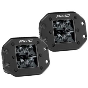Rigid Industries D-Series Pro Flush Mount - Spot Led - Midnight Edition - Pair - Black