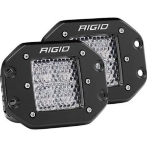 Rigid Industries D-Series Pro - Flush Mount - Diffused - Pair - Black