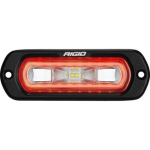 Rigid Industries Sr-L Series Marine Spreader Light - Black Flush Mount - White Light W/Red Halo