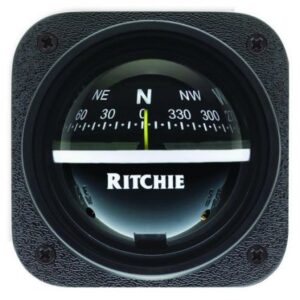 Ritchie V-537 Explorer Compass - Bulkhead Mount - Black Dial