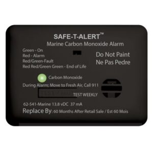 Safe-T-Alert 62 Series Carbon Monoxide Alarm W/Relay - 12v - 62-541-R-Marine - Surface Mount - Black