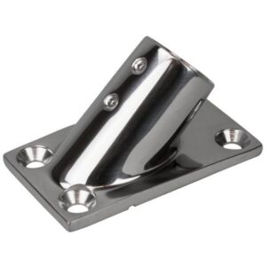 Sea-Dog Rail Base Fitting Rectangular Base 45 Degree 316 Stainless Steel - 3-1/4" X 1-7/8" - 1" Od