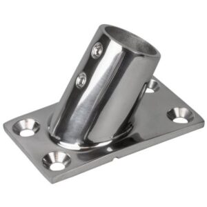 Sea-Dog Rail Base Fitting Rectangular Base 60 Degree 316 Stainless Steel - 1-7/8" X 3-1/4" - 1" Od