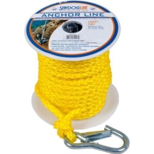 Sea-Dog Poly Pro Anchor Line W/Snap - 3/8" X 75' - Yellow