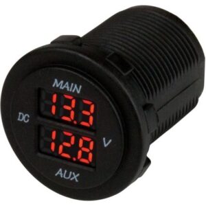 Sea-Dog Round Voltage Meter 5v-15vdc W/Rainbow Dial