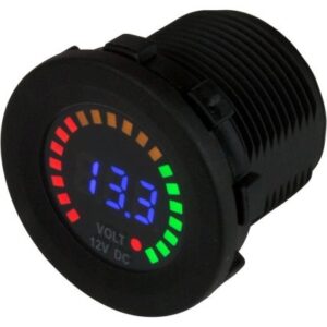 Sea-Dog Round Voltage Meter Dc - 5v-15v W/Rainbow Dial