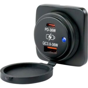 Sea-Dog Usb A / Usb C Square Surface Mount Power Socket