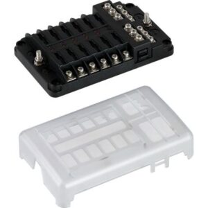 Sea-Dog Blade Style Led Indicator Fuse Block W/Negative Bus Bar - 12 Circuit