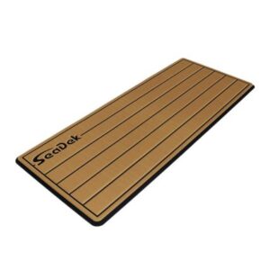 Seadek 16&Rdquo; X 39" 20mm Dual Density Large Teak Helm Pad W/Seadek Logo - Brushed Texture - Mocha/Black (406.4mm X 990.6mm X 20mm)
