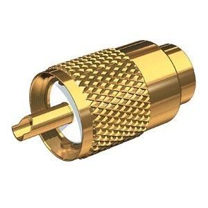 Shakespeare Pl-259-58-G Gold Solder-Type Connector W/Ug175 Adapter & Doodad Cable Strain Relief F/Rg-58x