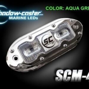 Shadow-Caster Scm-4 Led Underwater Light W/20' Cable - 316 Ss Housing - Aqua Green