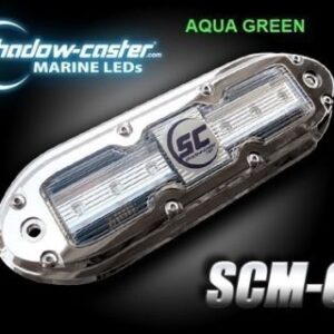 Shadow-Caster Scm-6 Led Underwater Light W/20' Cable - 316 Ss Housing - Aqua Green