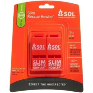 S.O.L. Survive Outdoors Longer Rescue Howler Whistle - 2 Pack