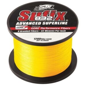 Sufix 832 Advanced Superline Braid - 10lb - Hi-Vis Yellow - 1200 Yds