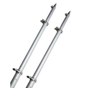 Taco 18' Deluxe Outrigger Poles W/Rollers - Silver/Silver