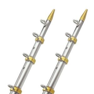 Taco 15' Telescopic Outrigger Poles 1-1/8" - Silver/Gold