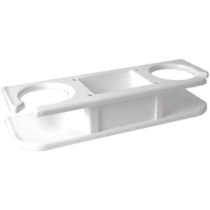 Taco 2-Drink Poly Holder W/Catch-All - White