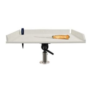 Taco 20" Poly Filet Table W/Adjustable Gunnel Mount - White