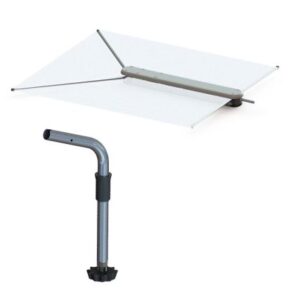 Taco Shadefin W/White Fabric, Case & Fixed Rod Holder Mount Kit