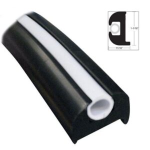 Taco Flex Vinyl Rub Rail Kit - Black W/White Insert - 50' - 1-1/16" X 11/16"