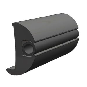 Taco Flexible Vinyl Black Rub Rail 1-1/16" X 1-7/8" 50'L