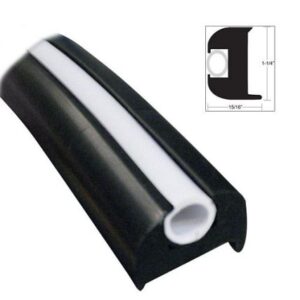 Taco Flex Vinyl Rub Rail Kit - Black W/White Insert - 50' - 1-1/4" X 15/16"