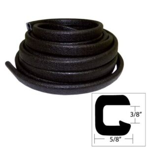 Taco Flexible Vinyl Trim - 3/8" Opening X ⅝"W X 25'L - Black