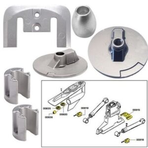 Tecnoseal Anode Kit W/Hardware - Mercury Bravo 3 2004-Present - Magnesium