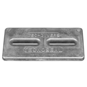 Tecnoseal Rectangular Zinc Plate Anode W/Inserts - 12" X 6" X 1"