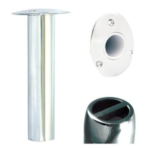 Tigress Oval Head Ss Gunnel Mount Rod Holder - 0 Degree - 9"