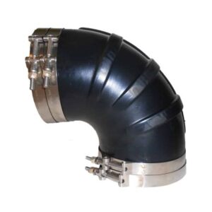 Trident Marine 3" Id 90-Degree Epdm Black Rubber Molded Wet Exhaust Elbow W/4 T-Bolt Clamps