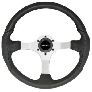 Uflex Nisida Steering Wheel 13.8" - Black Polyurethane Grip W/Black Aluminum Spokes