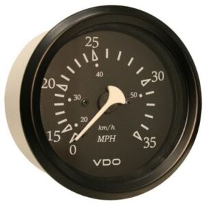 Vdo Cockpit Marine 85mm (3-3/8") 35 Mph Pitot Speedometer - Black Dial/Bezel