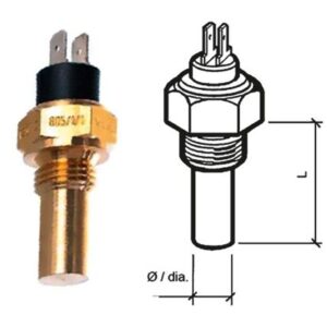 Veratron Engine Oil Temperature Sensor - Dual Pole, Spade Term - 50-150 Degreec/120-300 Degreef - 6/24v - 1/4" - 18 Nptf Thread