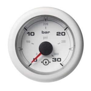 Veratron 52mm (2-1/16") Oceanlink Transmission Oil Pressure Gauge - 30 Bar/440 Psi - White Dial & Bezel
