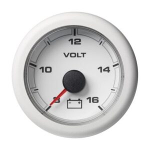 Veratron 52mm (2-1/16") Oceanlink Battery Voltage Gauge - 8 To 16v - White Dial & Bezel