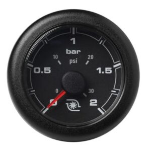 Veratron 52mm (2-1/16") Oceanlink Boost Pressure Gauge - 2 Bar/30 Psi - Black Dial & Bezel