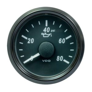 Vdo Singleviu 52mm (2-1/16") Oil Pressure Gauge - 80 Psi - 0-180 Ohm