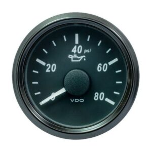 Vdo Singleviu 52mm (2-1/16") Oil Pressure Gauge - 80 Psi - 240-33 Ohm