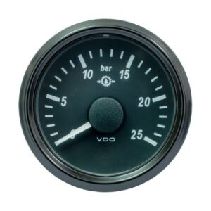 Vdo Singleviu 52mm (2-1/16") Gear Oil Pressure Gauge - 25 Bar - 0-180 Ohm
